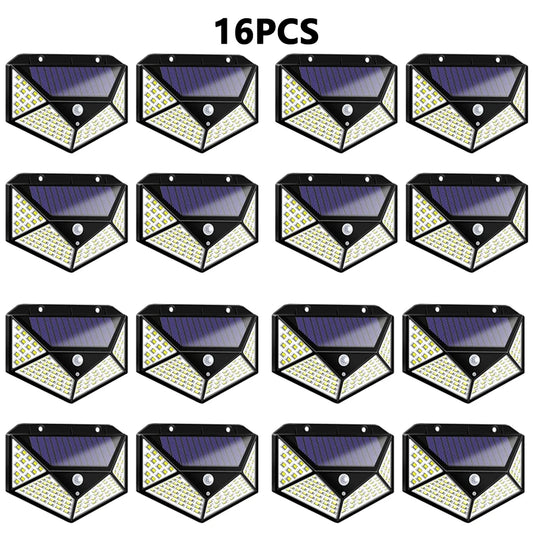 16PCS Solar Lights Outdoor Waterproof Wall Lamp Motion Sensor Solar Powered Sunlight Street Light for Garden Porch Yard Garage